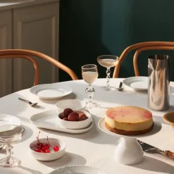 Hvid Riflet|Snackskåle*Royal Copenhagen serveringssæt, 24,5 cm, 4 stk. Hvid Riflet