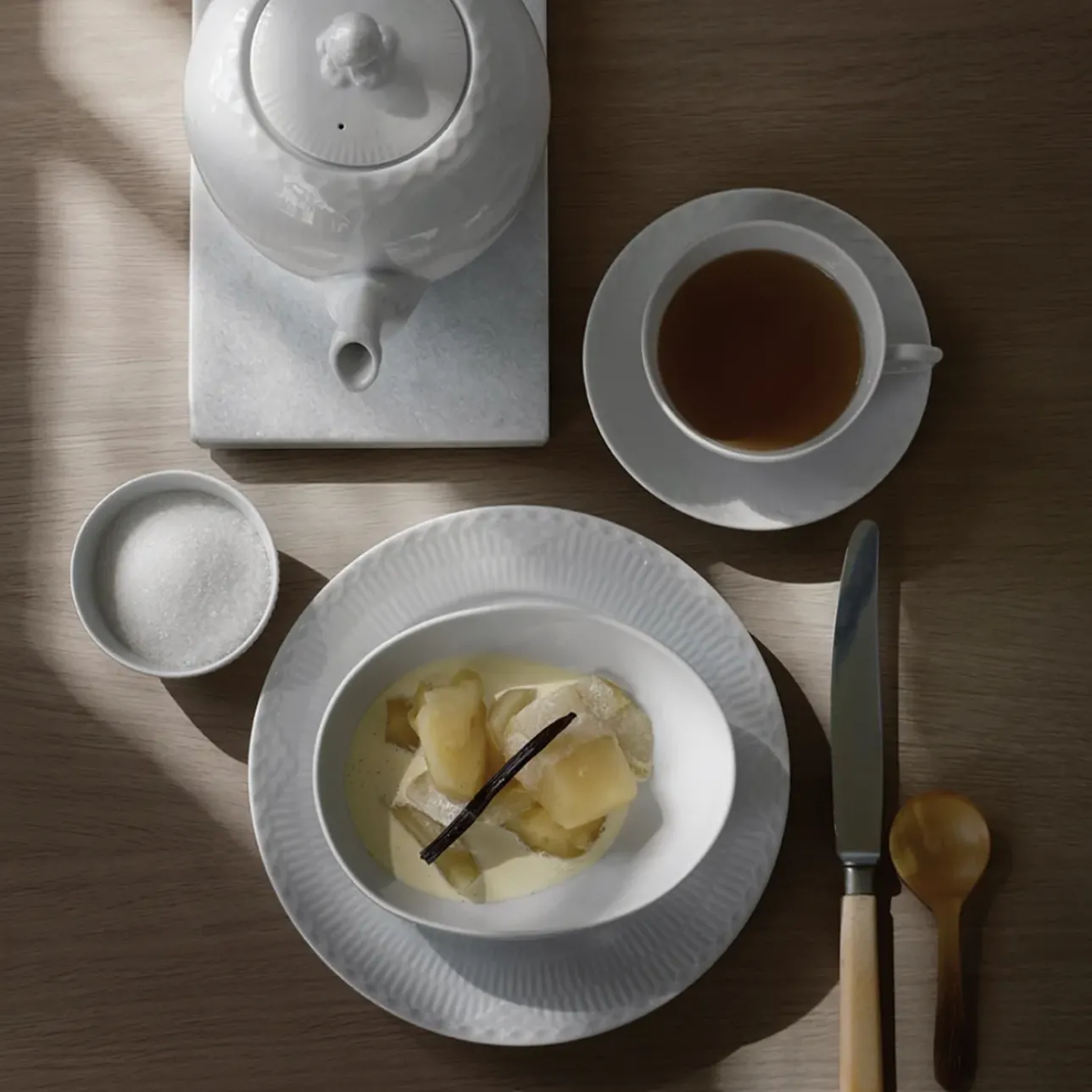 Hvid Riflet*Royal Copenhagen Hvid Riflet skål, 15 cl