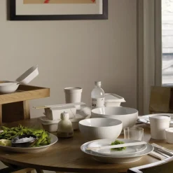 Hvid Riflet|Salatskåle*Royal Copenhagen Hvid Riflet skål, 310 cl