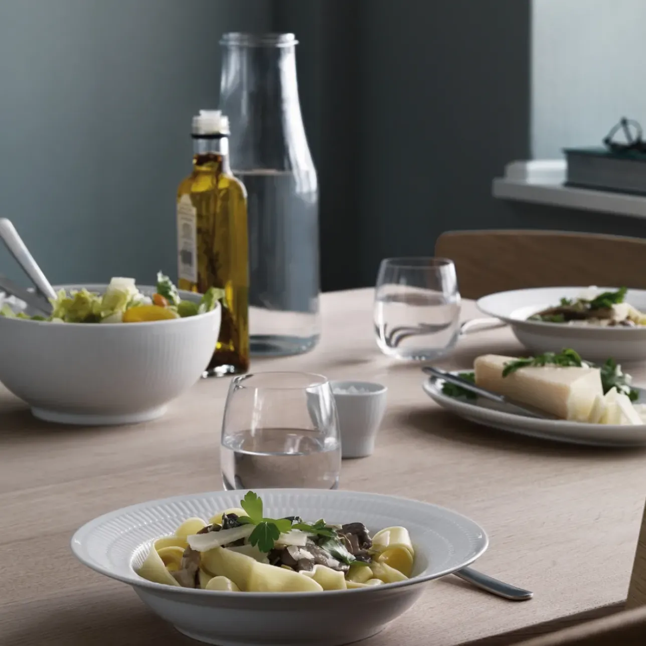 Hvid Riflet|Salatskåle*Royal Copenhagen Hvid Riflet skål, 310 cl