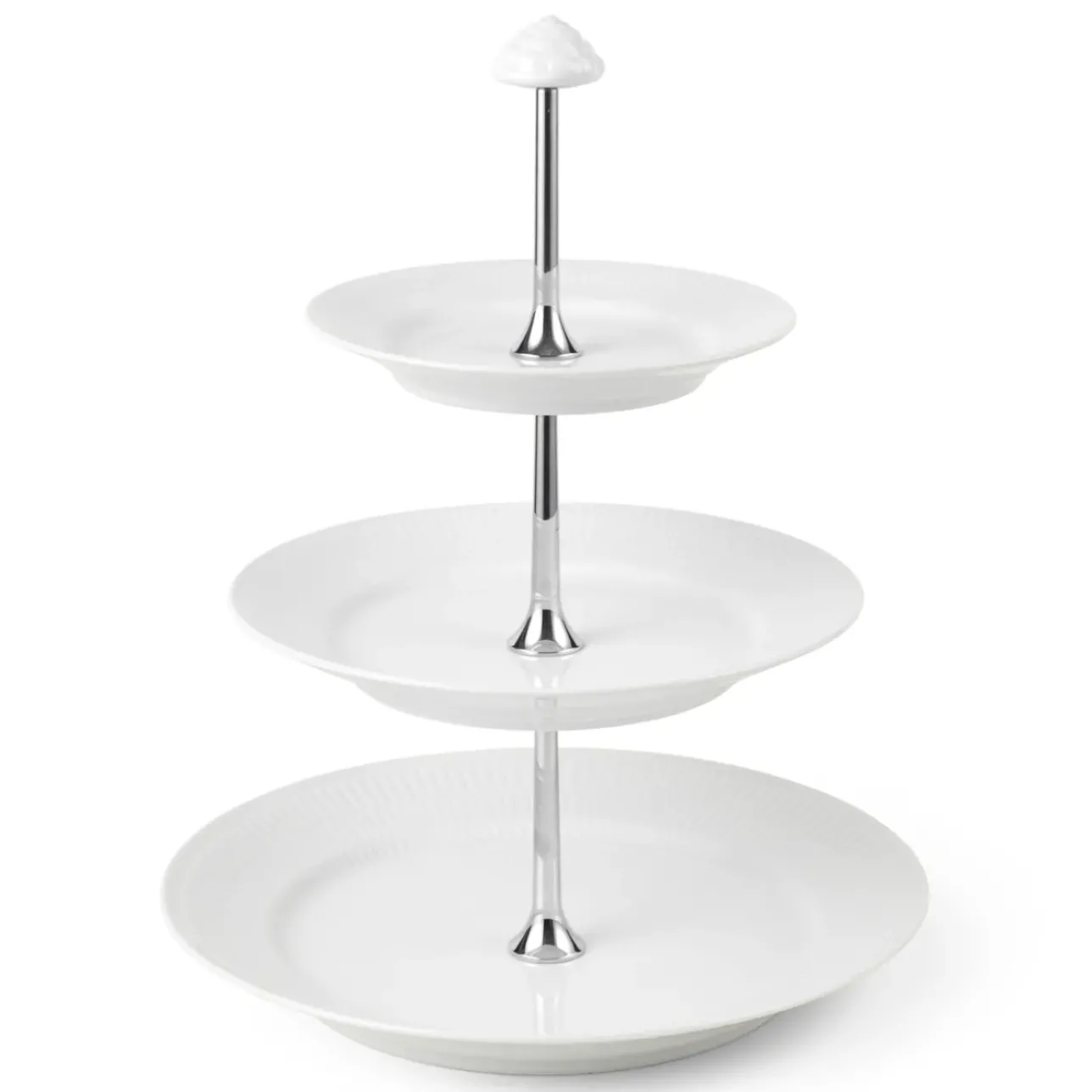 Hvid Riflet|Étagères*Royal Copenhagen Hvid Riflet étagère, 5 lag