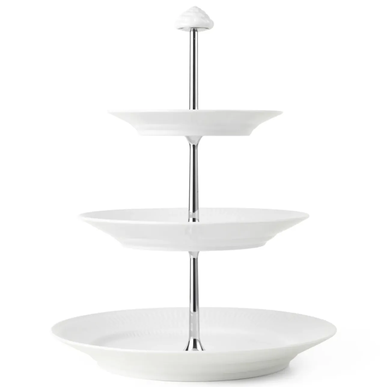 Hvid Riflet|Étagères*Royal Copenhagen Hvid Riflet étagère, 5 lag