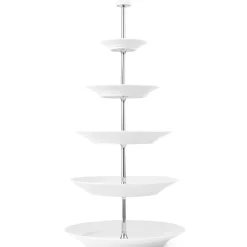 Hvid Riflet|Étagères*Royal Copenhagen Hvid Riflet étagère, 5 lag