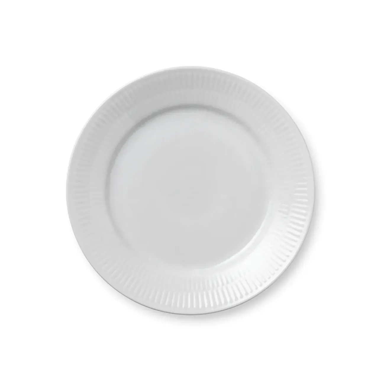 Hvid Riflet|Desserttallerkener*Royal Copenhagen Hvid Riflet tallerken, 19 cm