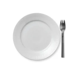 Hvid Riflet|Desserttallerkener*Royal Copenhagen Hvid Riflet tallerken, 19 cm