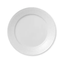 Hvid Riflet|Middagstallerkener*Royal Copenhagen Hvid Riflet tallerken, 25 cm