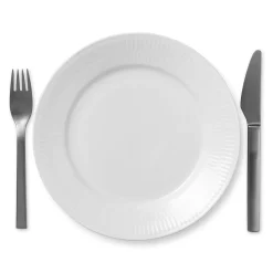 Hvid Riflet|Frokost Tallerkener*Royal Copenhagen Hvid Riflet tallerken, 22 cm