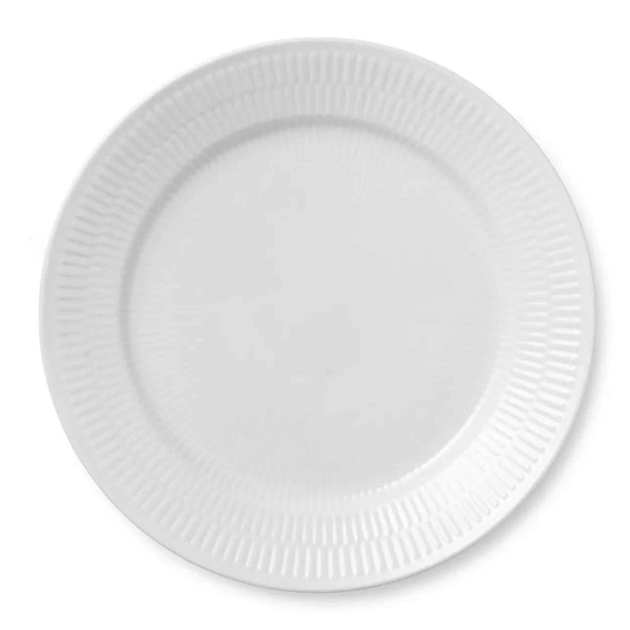 Hvid Riflet|Middagstallerkener*Royal Copenhagen Hvid Riflet tallerken, 27 cm