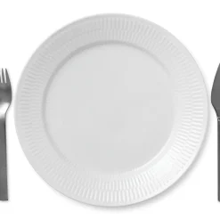 Hvid Riflet|Middagstallerkener*Royal Copenhagen Hvid Riflet tallerken, 27 cm