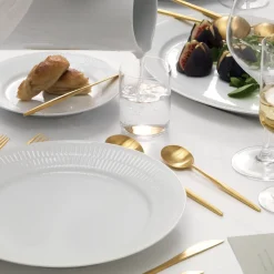 Hvid Riflet|Middagstallerkener*Royal Copenhagen Hvid Riflet tallerken, 27 cm