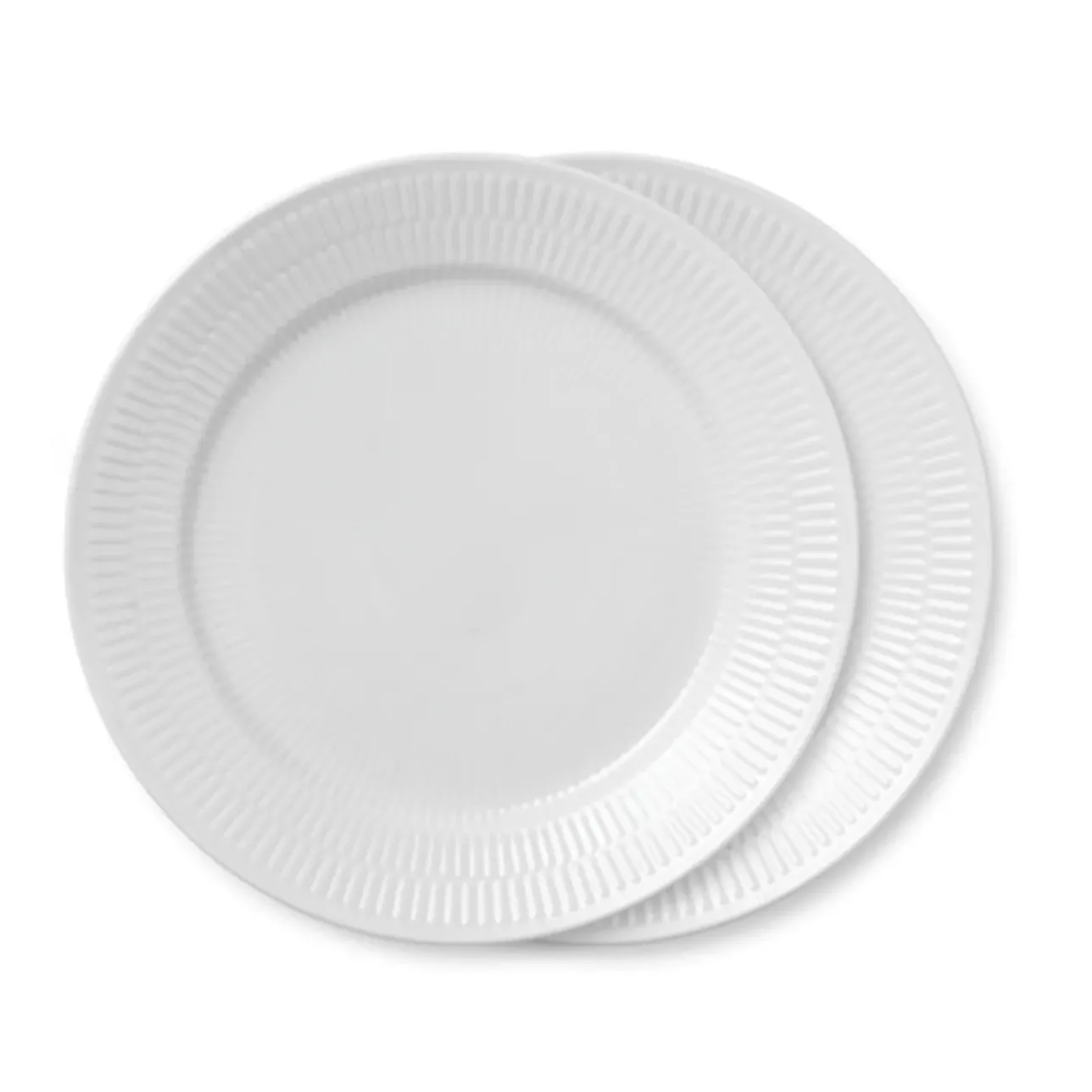Hvid Riflet|Middagstallerkener*Royal Copenhagen Hvid Riflet tallerken, 27 cm, 2 stk.