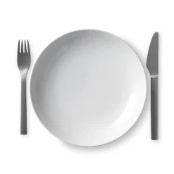 Hvid Riflet|Frokost Tallerkener*Royal Copenhagen Hvid Riflet tallerken coupe, 20 cm