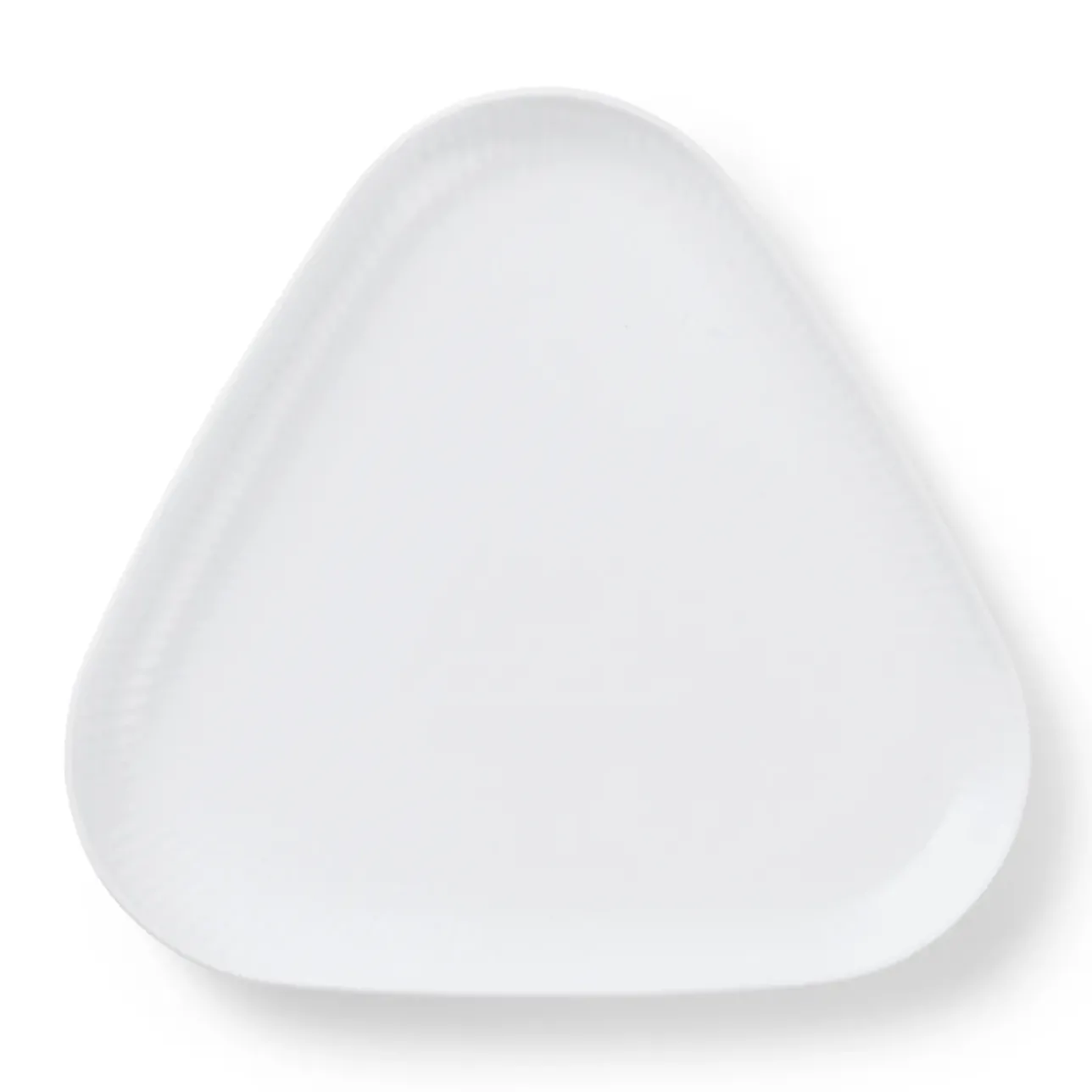 Hvid Riflet|Fade*Royal Copenhagen trekantet fad, 23 cm Hvid Riflet