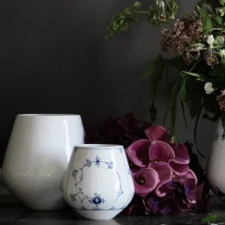 Hvid Riflet|Home Décor*Royal Copenhagen Hvid Riflet vase, 20,5 cm