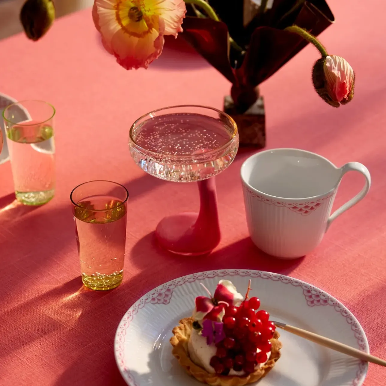 Koral Riflet Blonde|Kaffekopper*Royal Copenhagen højhankskop, 33 cl Koral Riflet Blonde