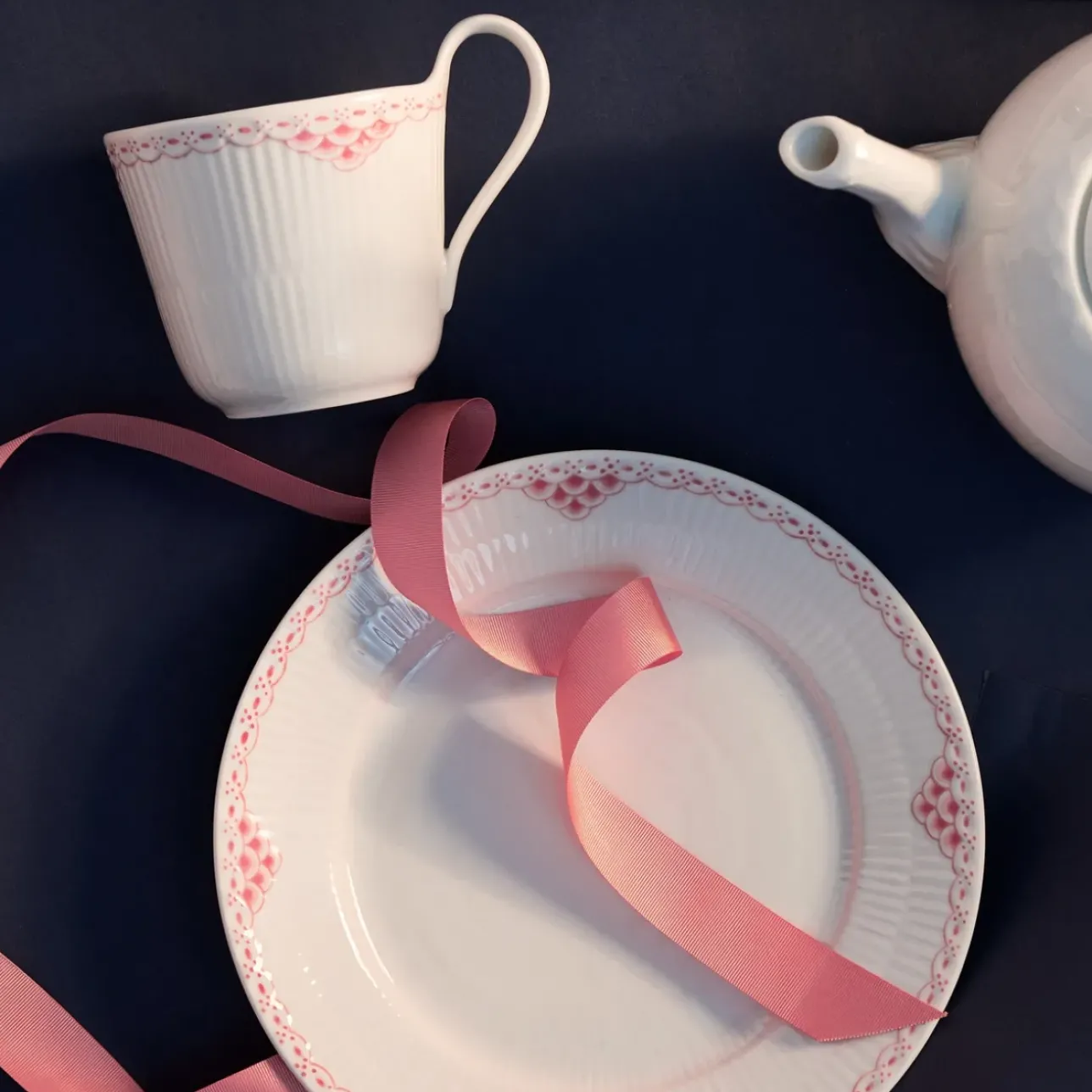 Koral Riflet Blonde|Kaffekopper*Royal Copenhagen højhankskop, 33 cl Koral Riflet Blonde