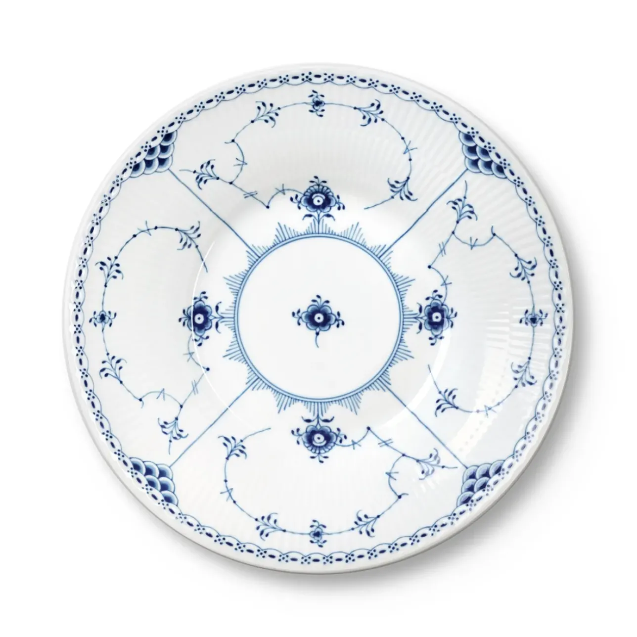 Musselmalet Halvblonde|Dybe Tallerkener*Royal Copenhagen Musselmalet Halvblonde dyb tallerken, 24 cm