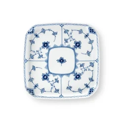 Musselmalet Halvblonde|Firkantede Tallerkener*Royal Copenhagen Musselmalet Halvblonde firkantet tallerken, 21 cm