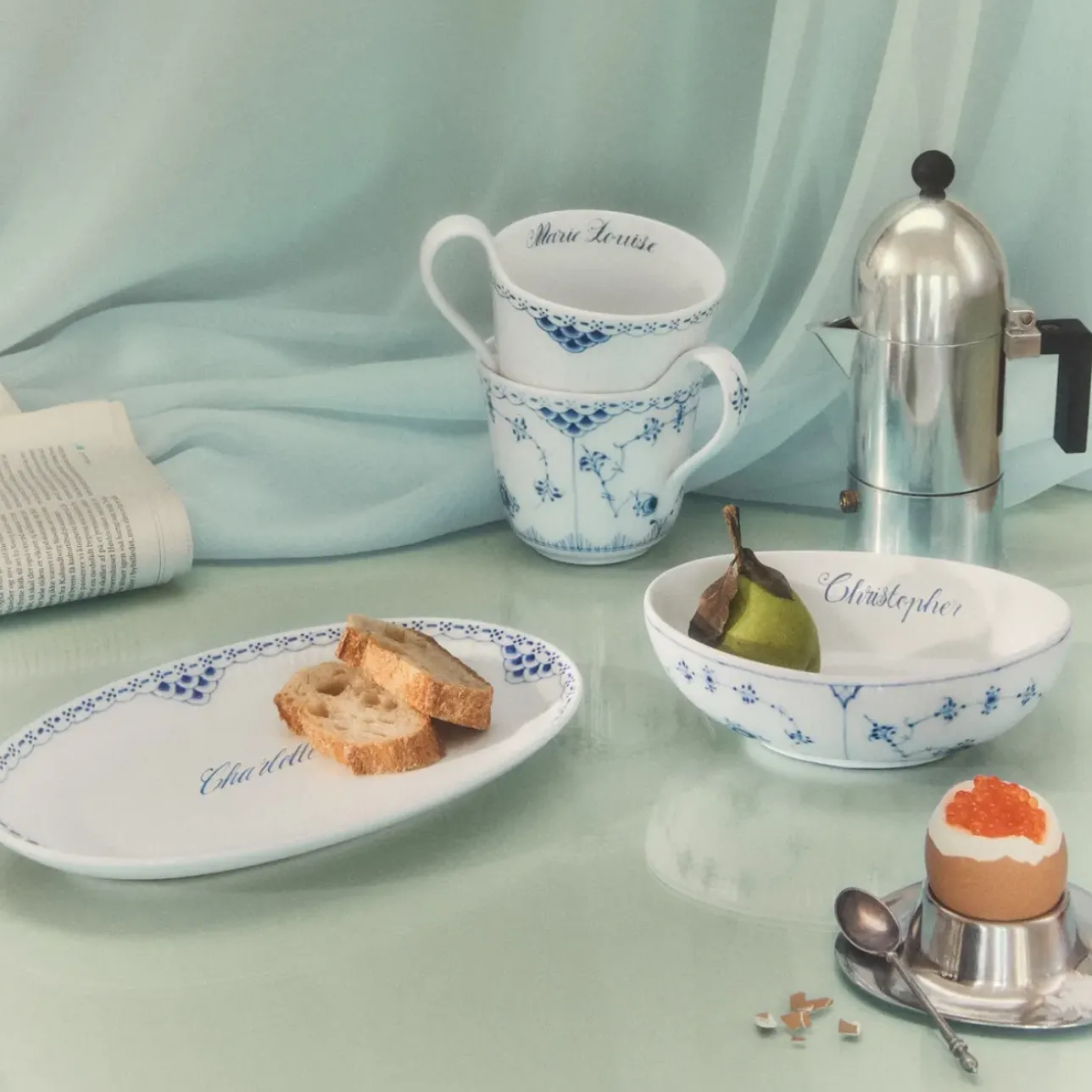 Musselmalet Halvblonde|Kaffekopper*Royal Copenhagen Musselmalet Halvblonde højhankskop, , 33 cl Bespoke