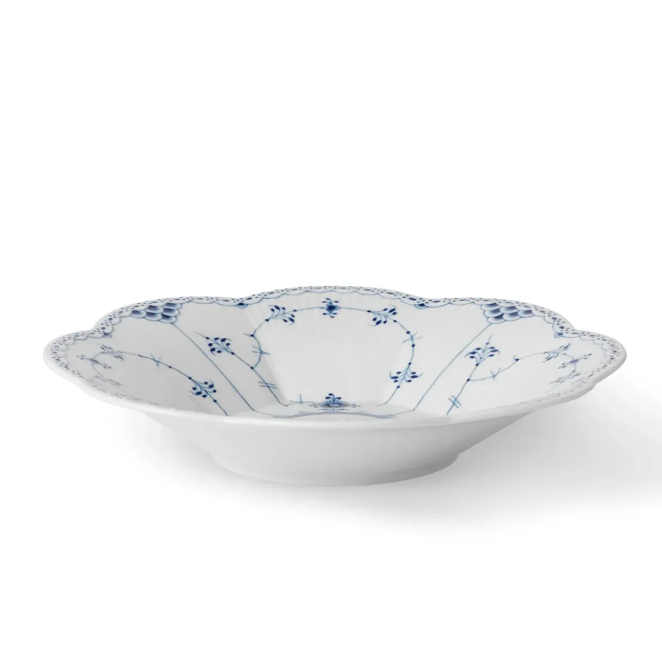 Musselmalet Halvblonde|Salatskåle*Royal Copenhagen Musselmalet Halvblonde kantet skål, 25,5 cm