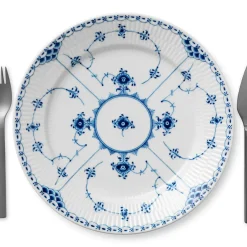 Musselmalet Halvblonde|Middagstallerkener*Royal Copenhagen Musselmalet Halvblonde tallerken, 27 cm