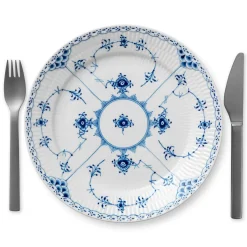 Musselmalet Halvblonde|Middagstallerkener*Royal Copenhagen Musselmalet Halvblonde tallerken, 25 cm