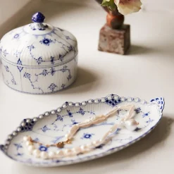 Eksklusive Steldele|Musselmalet Helblonde*Royal Copenhagen Musselmalet Helblonde asiet, 24,5 cm