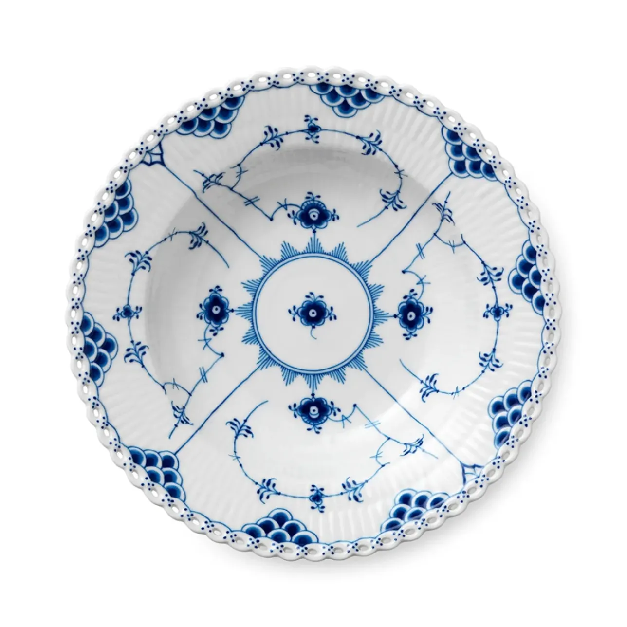 Eksklusive Steldele|Musselmalet Helblonde*Royal Copenhagen Musselmalet Helblonde dyb tallerken, 23 cm