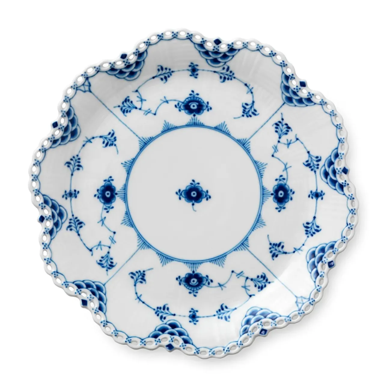 Eksklusive Steldele|Musselmalet Helblonde*Royal Copenhagen Musselmalet Helblonde fad, 25 cm