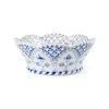 Eksklusive Steldele|Musselmalet Helblonde*Royal Copenhagen Musselmalet Helblonde frugtkurv, 23 cm