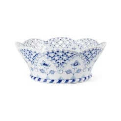 Eksklusive Steldele|Musselmalet Helblonde*Royal Copenhagen Musselmalet Helblonde frugtkurv, 23 cm