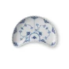 Eksklusive Steldele|Musselmalet Helblonde*Royal Copenhagen Musselmalet Helblonde halvmåneformet fad, 22 cm