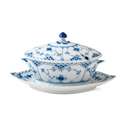 Eksklusive Steldele|Musselmalet Helblonde*Royal Copenhagen Musselmalet Helblonde sauceskål, 40 cl