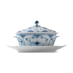 Eksklusive Steldele|Musselmalet Helblonde*Royal Copenhagen Musselmalet Helblonde sauceskål, 40 cl
