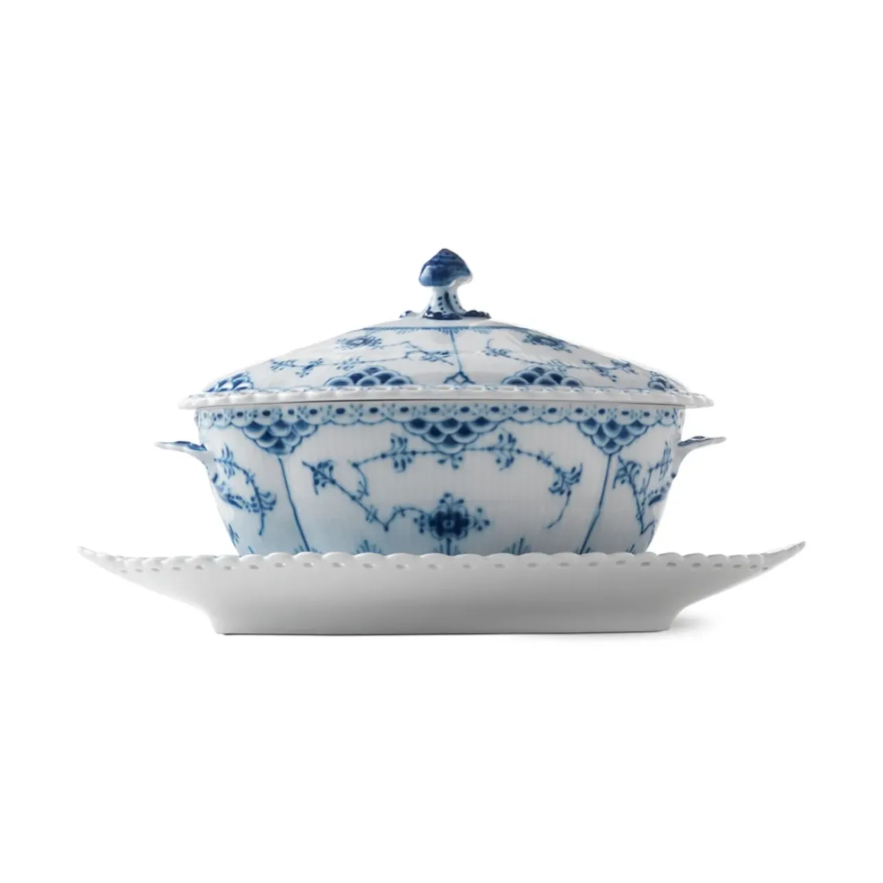 Eksklusive Steldele|Musselmalet Helblonde*Royal Copenhagen Musselmalet Helblonde sauceskål, 40 cl