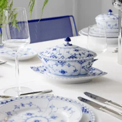 Eksklusive Steldele|Musselmalet Helblonde*Royal Copenhagen Musselmalet Helblonde sauceskål, 40 cl