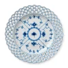 Eksklusive Steldele|Musselmalet Helblonde*Royal Copenhagen Musselmalet Helblonde tallerken med gennemskåret kant, 25 cm