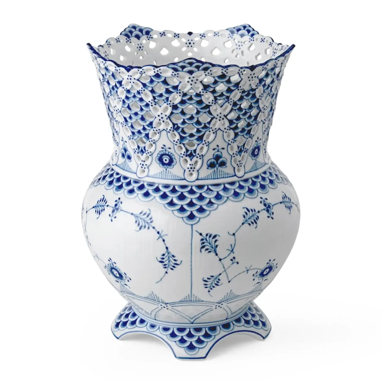 Eksklusive Steldele|Musselmalet Helblonde*Royal Copenhagen Musselmalet Helblonde vase, 22 cm