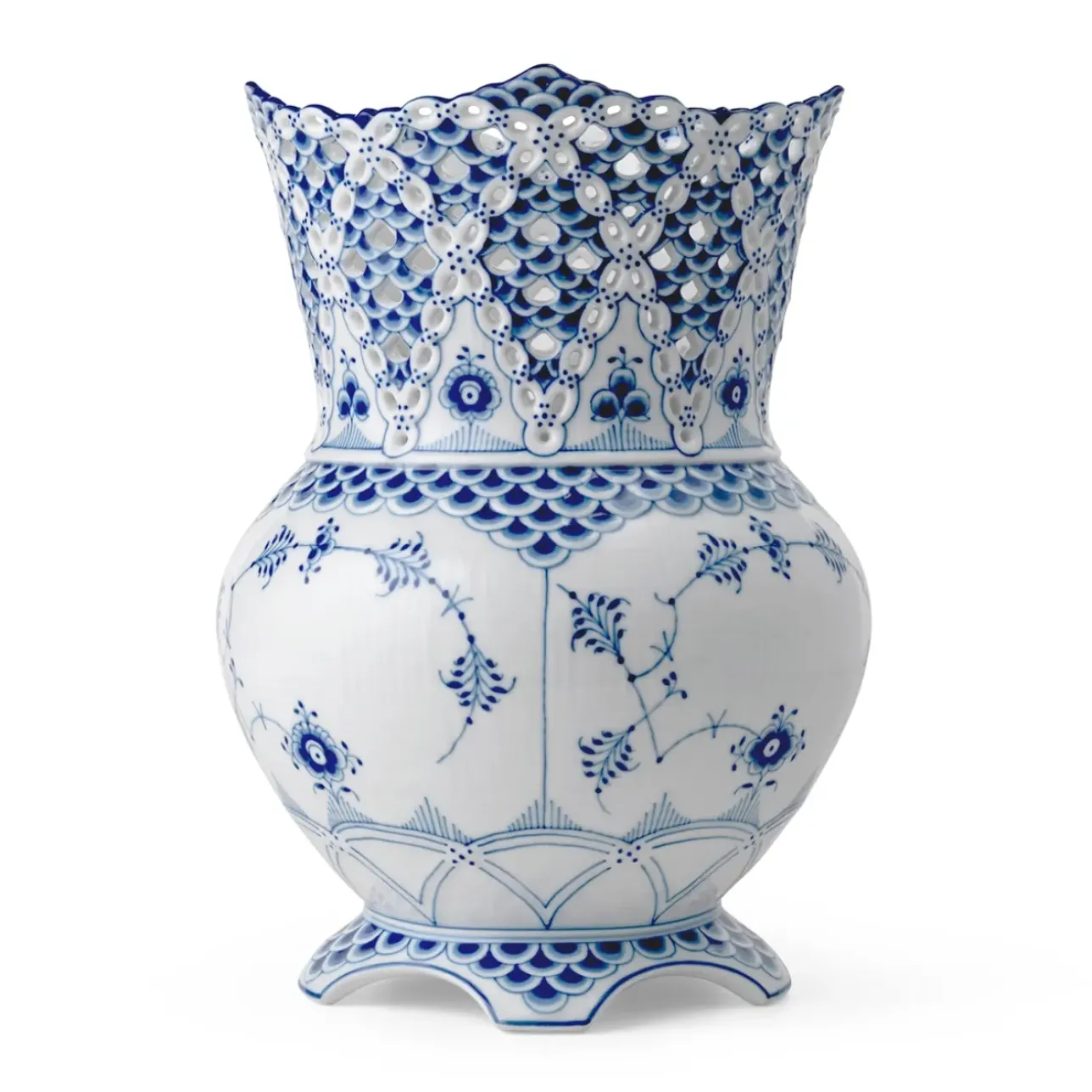 Eksklusive Steldele|Musselmalet Helblonde*Royal Copenhagen Musselmalet Helblonde vase, 22 cm