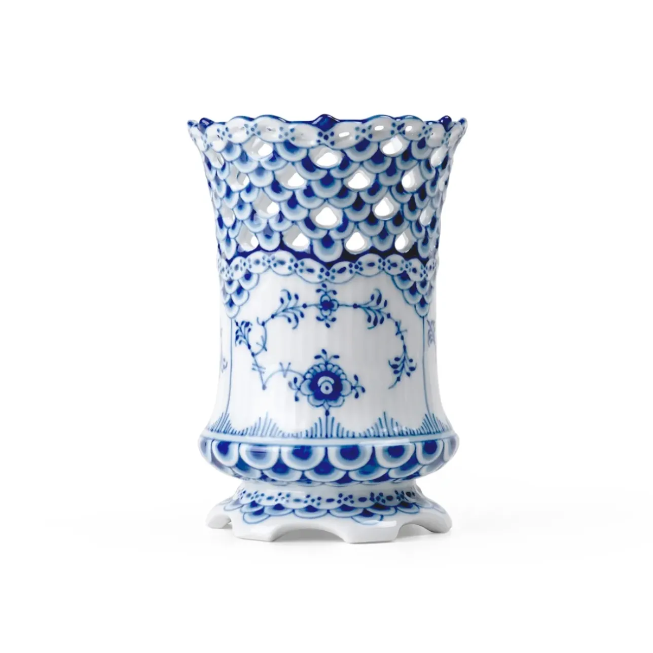 Eksklusive Steldele|Musselmalet Helblonde*Royal Copenhagen Musselmalet Helblonde vase, 11 cm