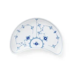 Eksklusive Steldele|Musselmalet Riflet*Royal Copenhagen Musselmalet Riflet halvmåneformet fad, 22 cm