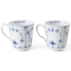 Eksklusive Steldele|Musselmalet Riflet*Royal Copenhagen Musselmalet Riflet kop, , 38 cl, 2 stk. Bespoke