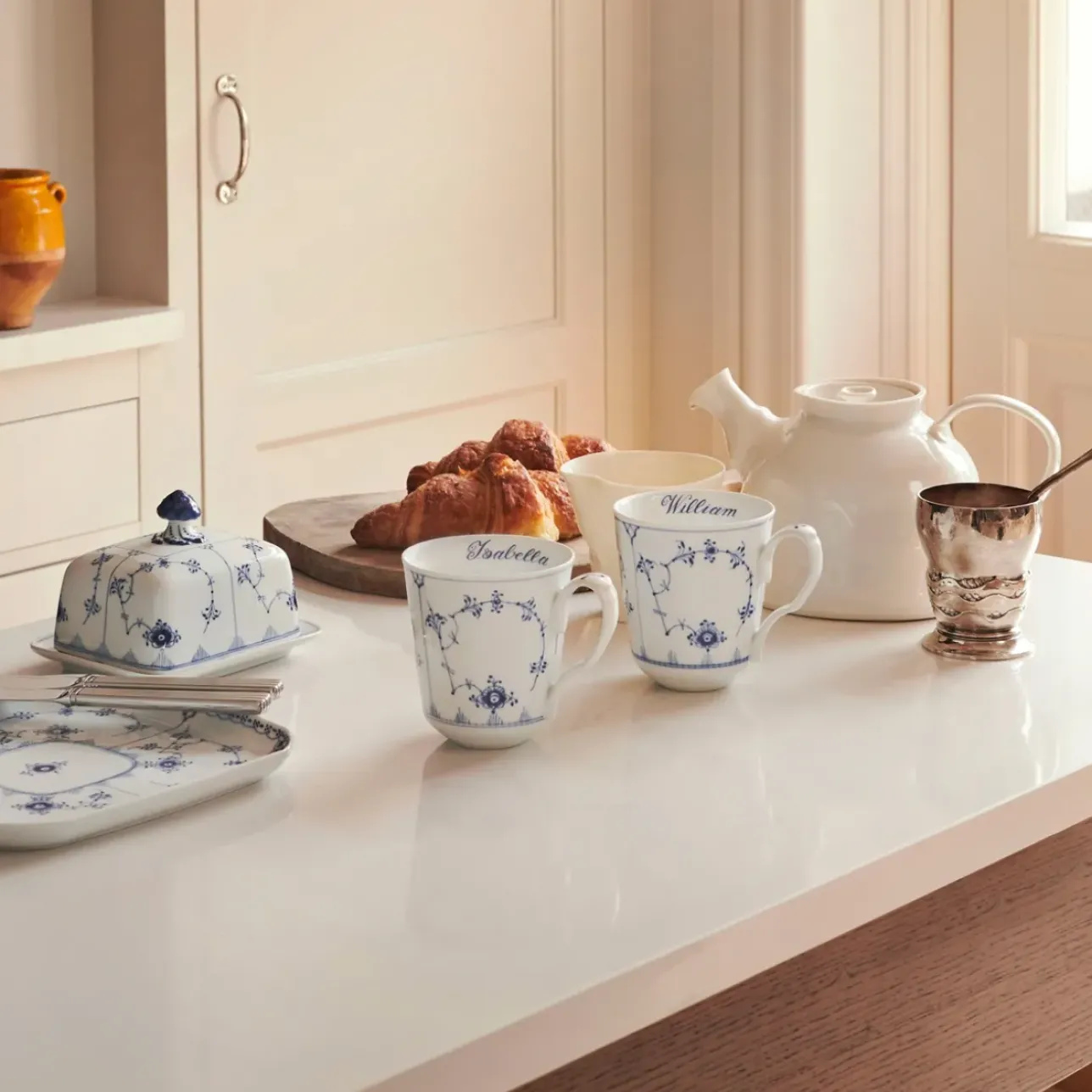 Eksklusive Steldele|Musselmalet Riflet*Royal Copenhagen Musselmalet Riflet kop, , 38 cl, 2 stk. Bespoke
