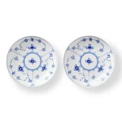 Eksklusive Steldele|Musselmalet Riflet*Royal Copenhagen Musselmalet Riflet lav skål, 15 cm, 2 stk.