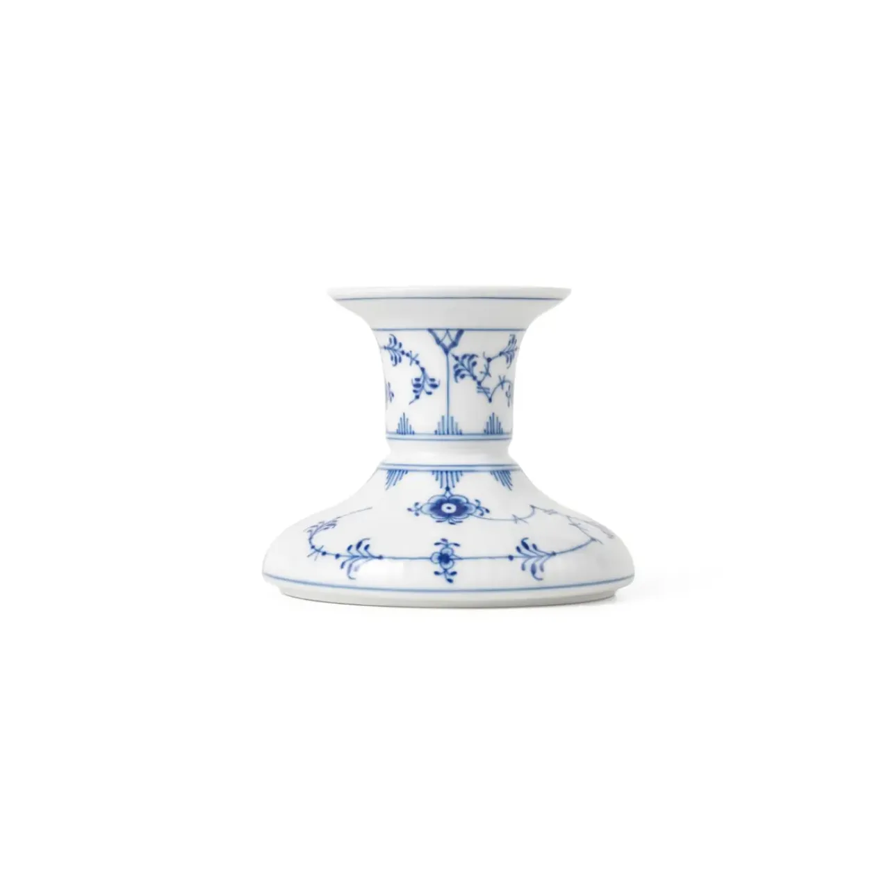 Eksklusive Steldele|Musselmalet Riflet*Royal Copenhagen Musselmalet Riflet lysestage, 7,5 cm