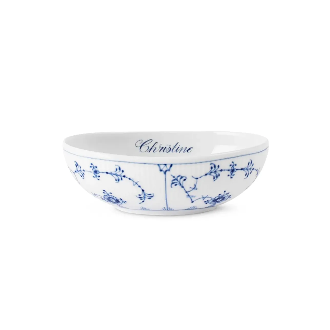 Eksklusive Steldele|Musselmalet Riflet*Royal Copenhagen Musselmalet Riflet oval skål, , 37 cl Bespoke