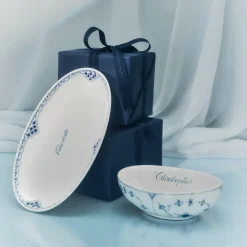 Eksklusive Steldele|Musselmalet Riflet*Royal Copenhagen Musselmalet Riflet oval skål, , 37 cl Bespoke