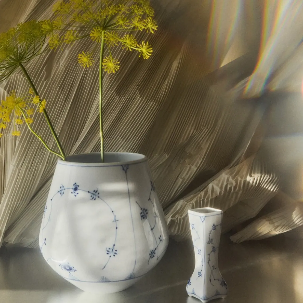 Eksklusive Steldele|Musselmalet Riflet*Royal Copenhagen Musselmalet Riflet vase, 12 cm