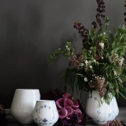 Eksklusive Steldele|Musselmalet Riflet*Royal Copenhagen Musselmalet Riflet vase, 20,5 cm