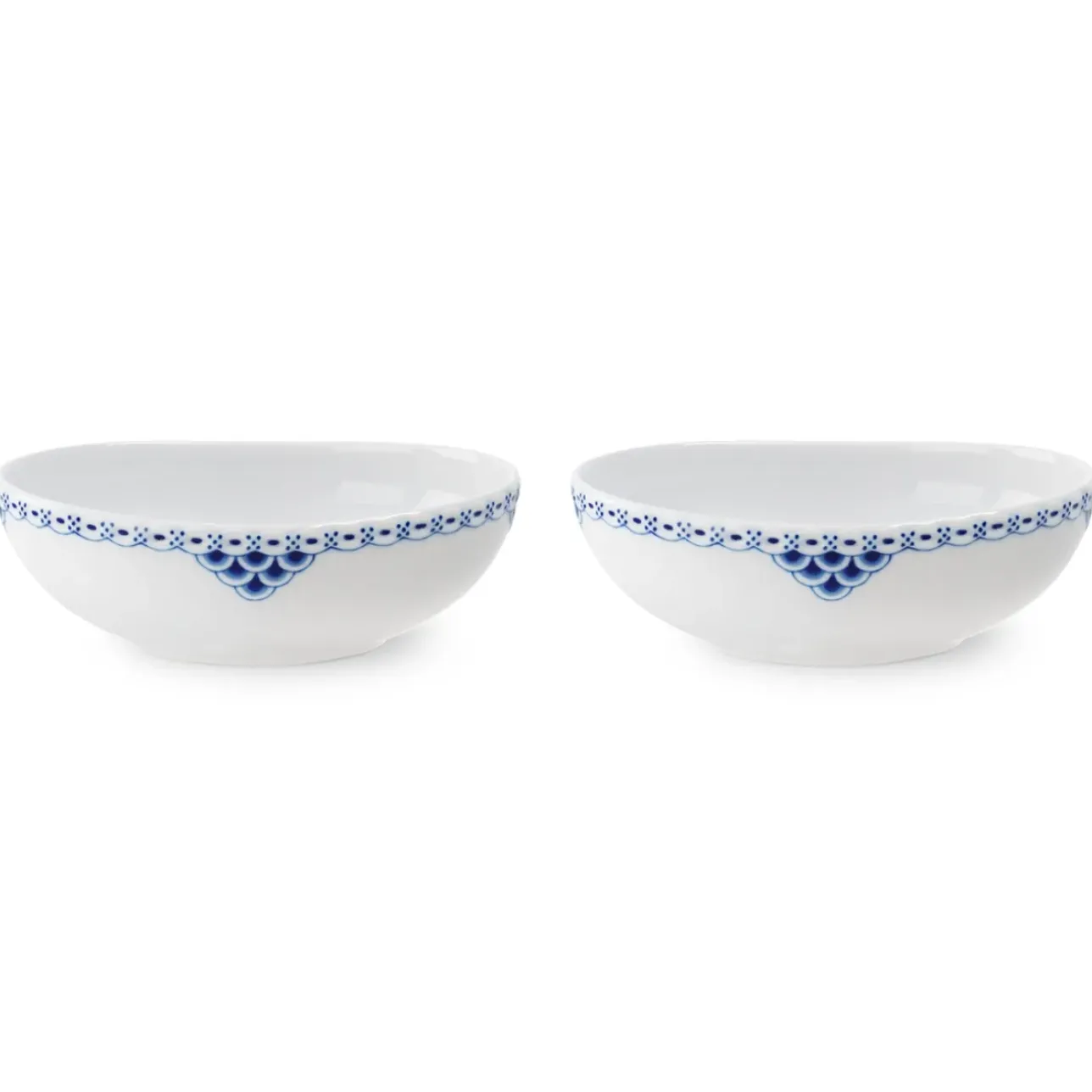 Prinsesse|Snackskåle*Royal Copenhagen Prinsesse oval skål, 37 cl, 2 stk.